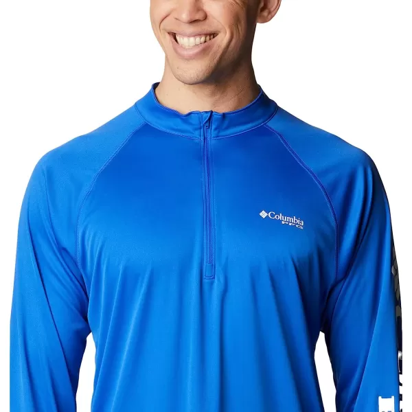 imageColumbia Mens Terminal Tackle 14 ZipBlue MacawWhite Logo