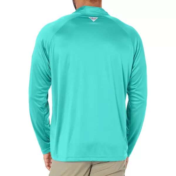 imageColumbia Mens Terminal Tackle 14 ZipBright AquaCollegiate Navy Logo