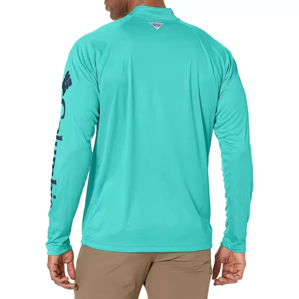 imageColumbia Mens Terminal Tackle 14 ZipBright AquaCollegiate Navy Logo