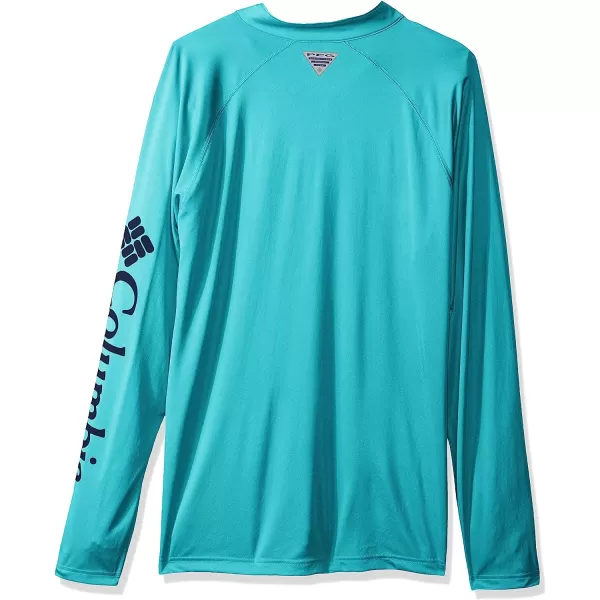 imageColumbia Mens Terminal Tackle 14 ZipBright AquaCollegiate Navy Logo