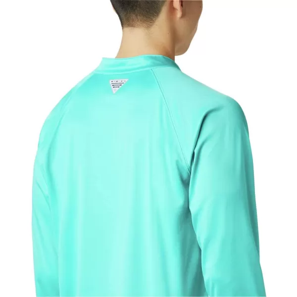 imageColumbia Mens Terminal Tackle 14 ZipBright AquaCollegiate Navy Logo