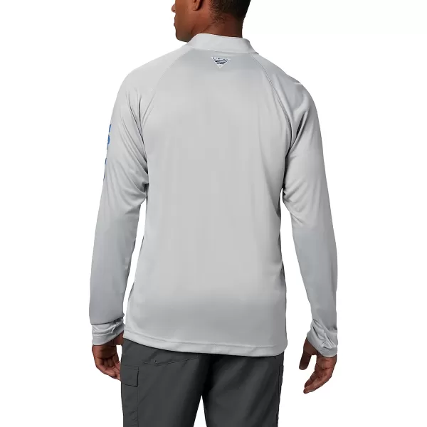 imageColumbia Mens Terminal Tackle 14 ZipCool GreyVivid Blue Logo