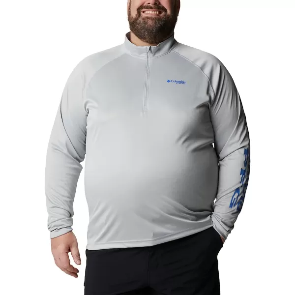 imageColumbia Mens Terminal Tackle 14 ZipCool GreyVivid Blue Logo