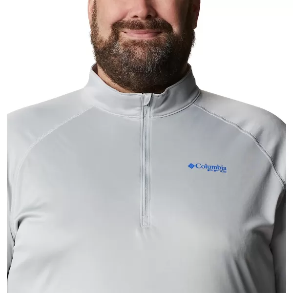 imageColumbia Mens Terminal Tackle 14 ZipCool GreyVivid Blue Logo