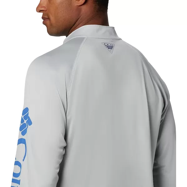 imageColumbia Mens Terminal Tackle 14 ZipCool GreyVivid Blue Logo