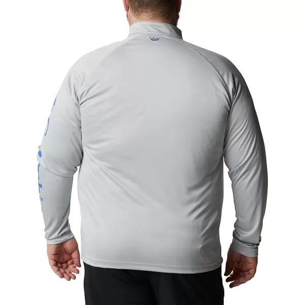 imageColumbia Mens Terminal Tackle 14 ZipCool GreyVivid Blue Logo