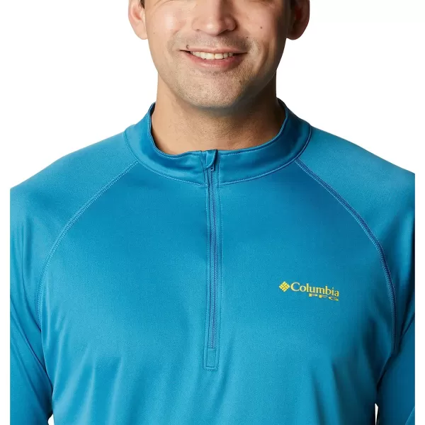 imageColumbia Mens Terminal Tackle 14 ZipDeep MarineLaser Lemon Logo