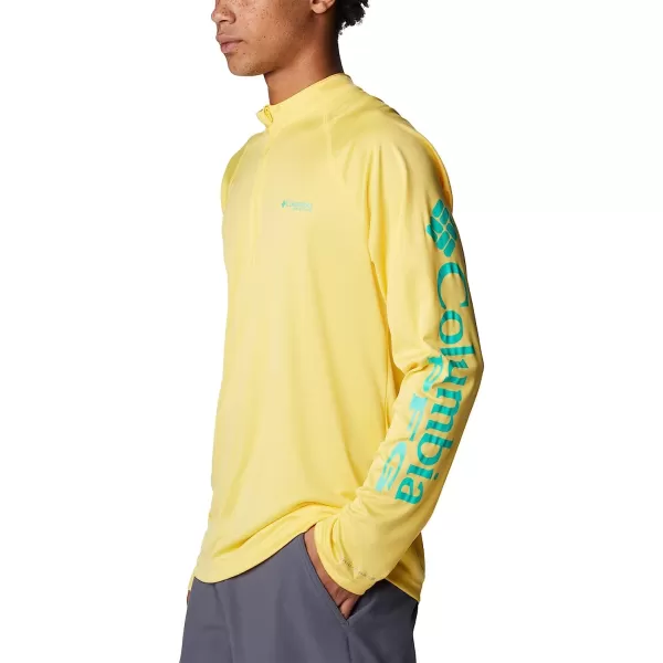 imageColumbia Mens Terminal Tackle 14 ZipSun GlowElectric Turquoise Logo