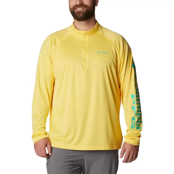 imageColumbia Mens Terminal Tackle 14 ZipSun GlowElectric Turquoise Logo