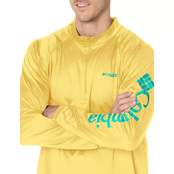imageColumbia Mens Terminal Tackle 14 ZipSun GlowElectric Turquoise Logo