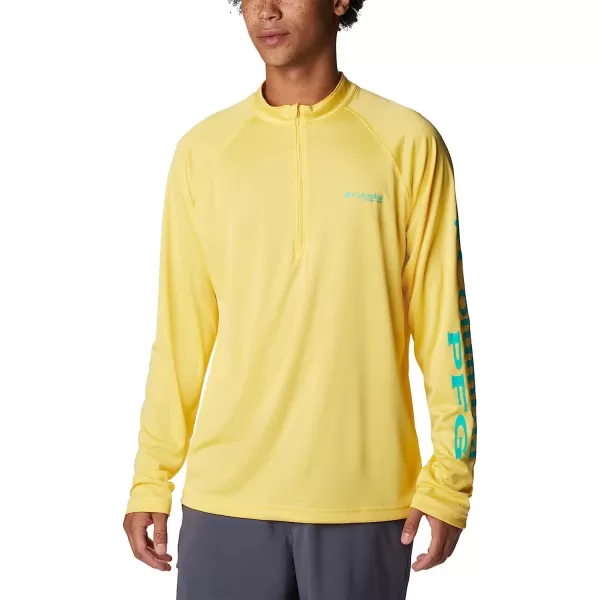 imageColumbia Mens Terminal Tackle 14 ZipSun GlowElectric Turquoise Logo