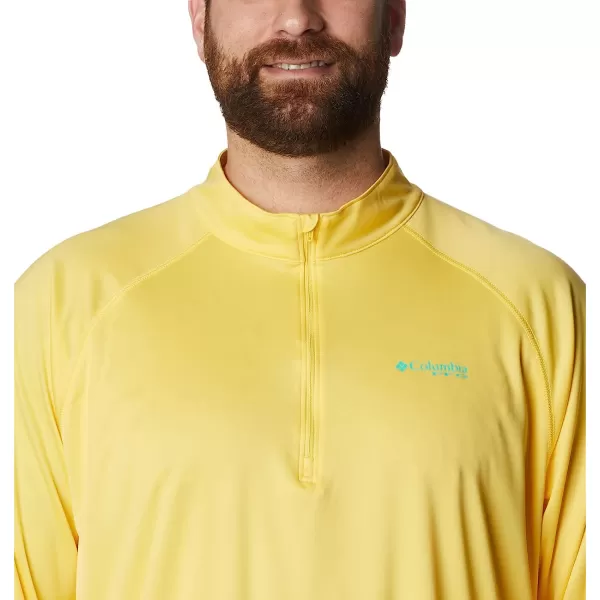imageColumbia Mens Terminal Tackle 14 ZipSun GlowElectric Turquoise Logo