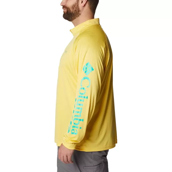 imageColumbia Mens Terminal Tackle 14 ZipSun GlowElectric Turquoise Logo