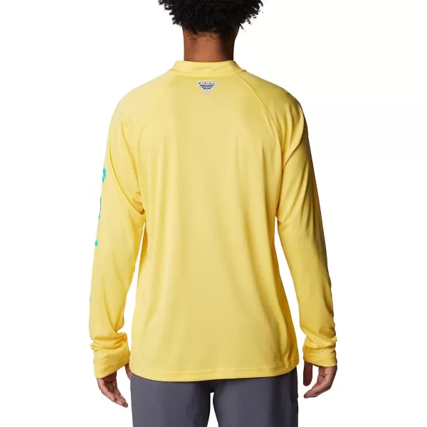 imageColumbia Mens Terminal Tackle 14 ZipSun GlowElectric Turquoise Logo