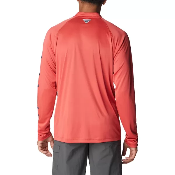imageColumbia Mens Terminal Tackle 14 ZipSunset RedCollegiate Navy Logo