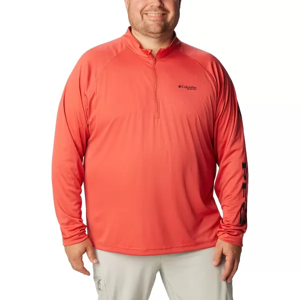 imageColumbia Mens Terminal Tackle 14 ZipSunset RedCollegiate Navy Logo