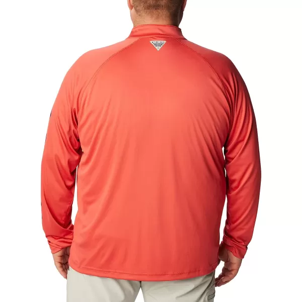 imageColumbia Mens Terminal Tackle 14 ZipSunset RedCollegiate Navy Logo