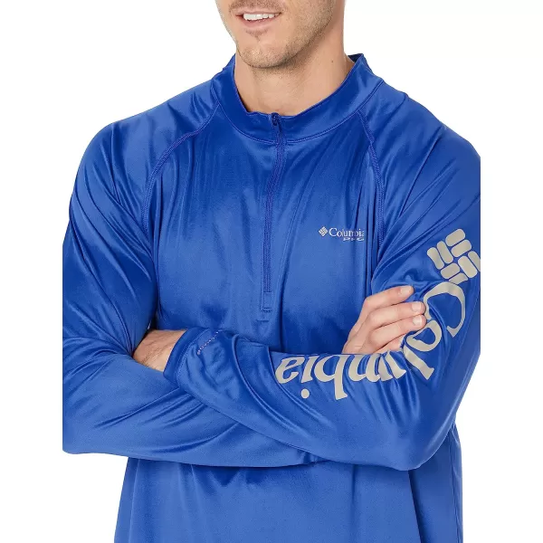 imageColumbia Mens Terminal Tackle 14 ZipVivid BlueCool Grey Logo