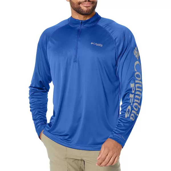 imageColumbia Mens Terminal Tackle 14 ZipVivid BlueCool Grey Logo