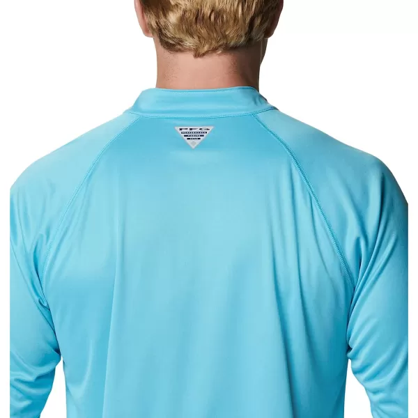 imageColumbia Mens Terminal Tackle Heather 14 ZipAtoll HeatherWhite Logo