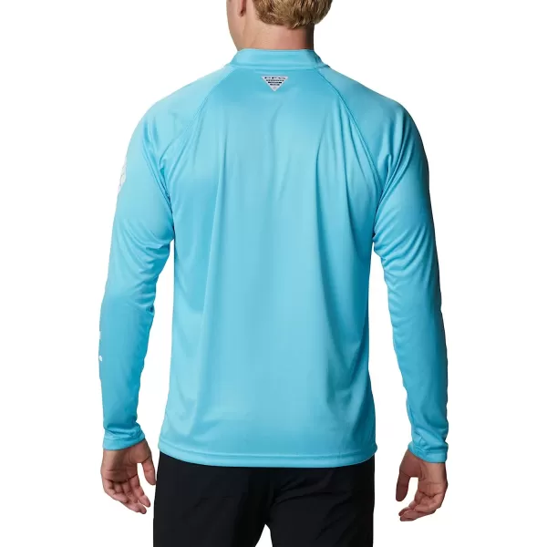 imageColumbia Mens Terminal Tackle Heather 14 ZipAtoll HeatherWhite Logo