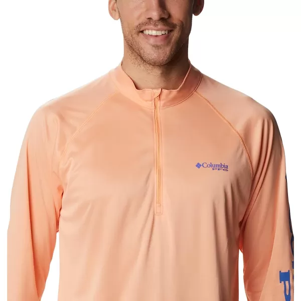imageColumbia Mens Terminal Tackle Heather 14 ZipBright Nectar HeatherVivid Blue Logo
