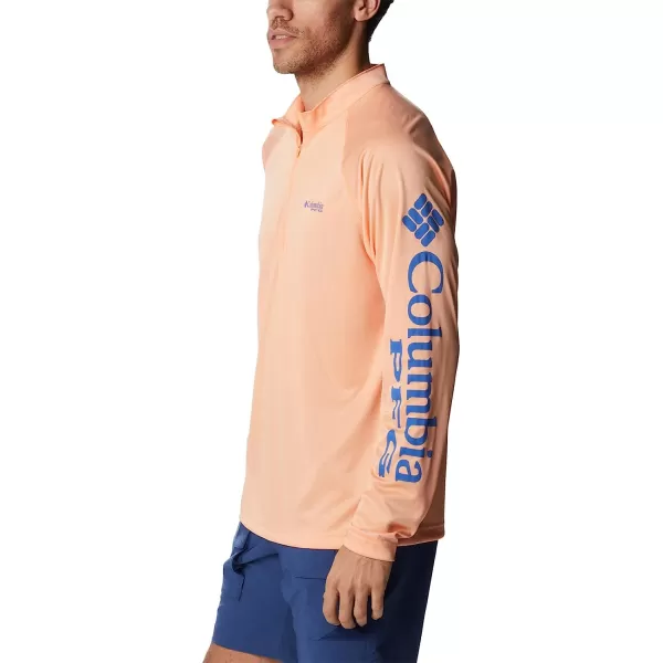 imageColumbia Mens Terminal Tackle Heather 14 ZipBright Nectar HeatherVivid Blue Logo