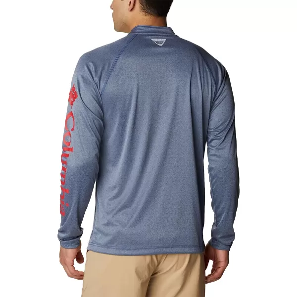 imageColumbia Mens Terminal Tackle Heather 14 ZipCarbon HeatherRed Spark Logo
