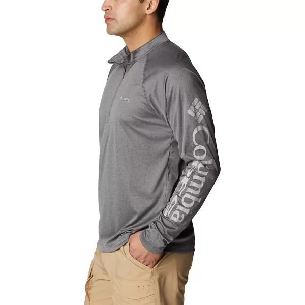 imageColumbia Mens Terminal Tackle Heather 14 ZipCharcoal HeatherCool Grey Logo