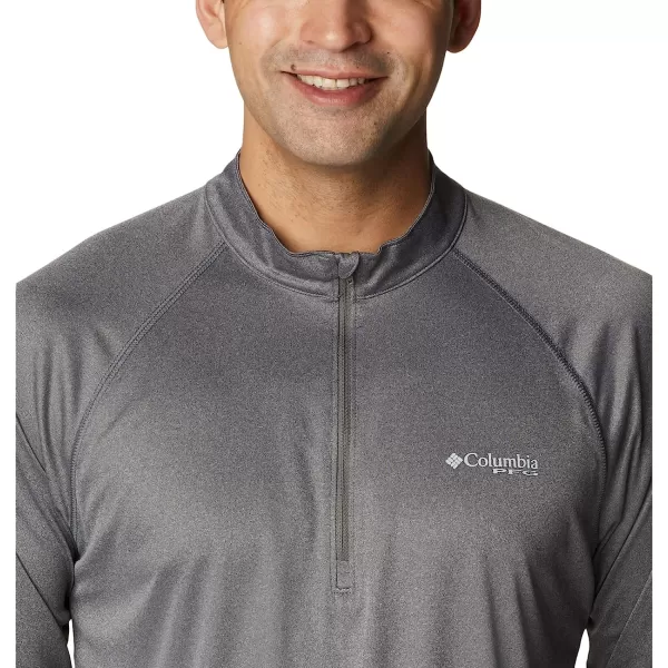 imageColumbia Mens Terminal Tackle Heather 14 ZipCharcoal HeatherCool Grey Logo