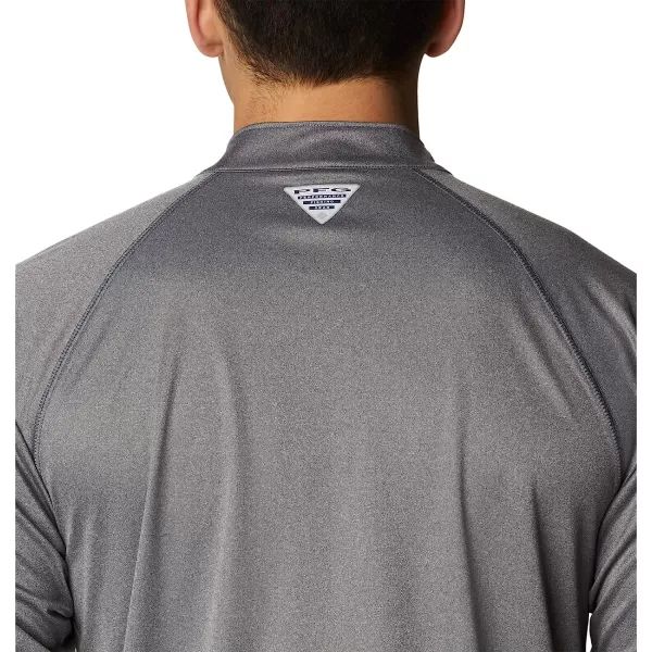 imageColumbia Mens Terminal Tackle Heather 14 ZipCharcoal HeatherCool Grey Logo