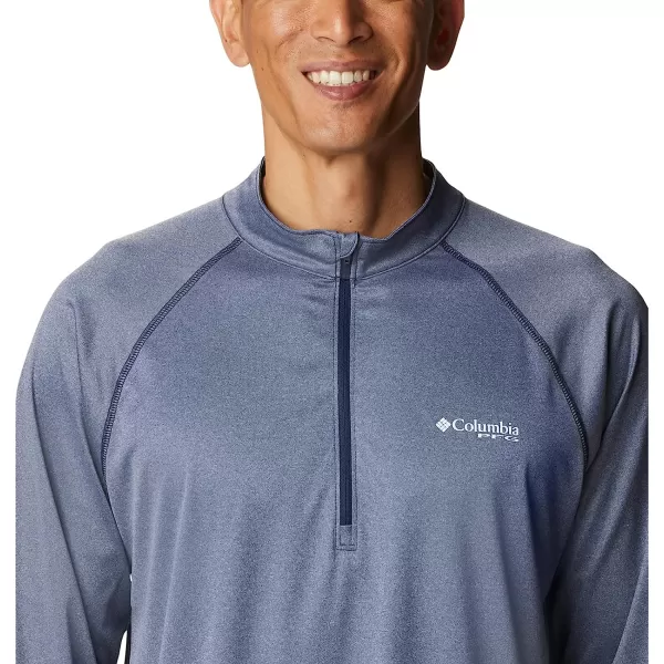 imageColumbia Mens Terminal Tackle Heather 14 ZipCollegiate Navy HeatherWhite Logo