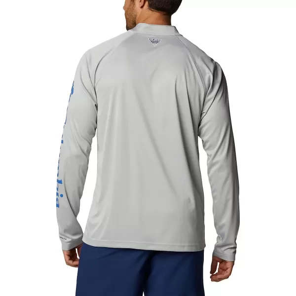 imageColumbia Mens Terminal Tackle Heather 14 ZipCool Grey HeatherVivid Blue Logo