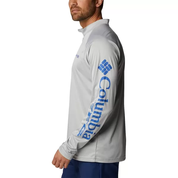 imageColumbia Mens Terminal Tackle Heather 14 ZipCool Grey HeatherVivid Blue Logo