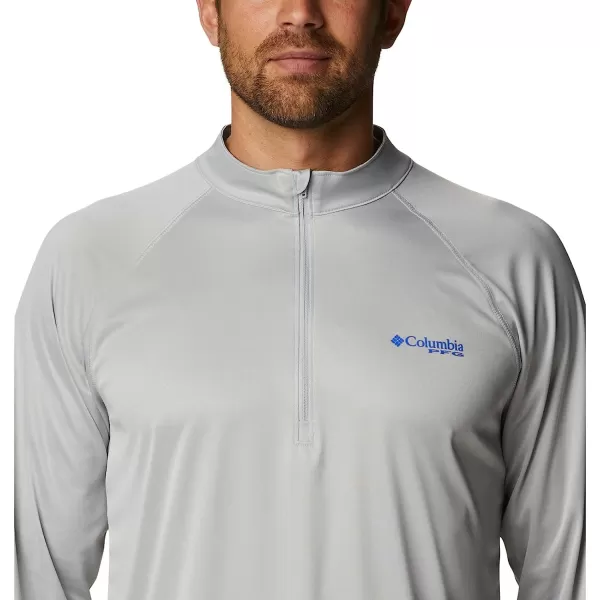 imageColumbia Mens Terminal Tackle Heather 14 ZipCool Grey HeatherVivid Blue Logo