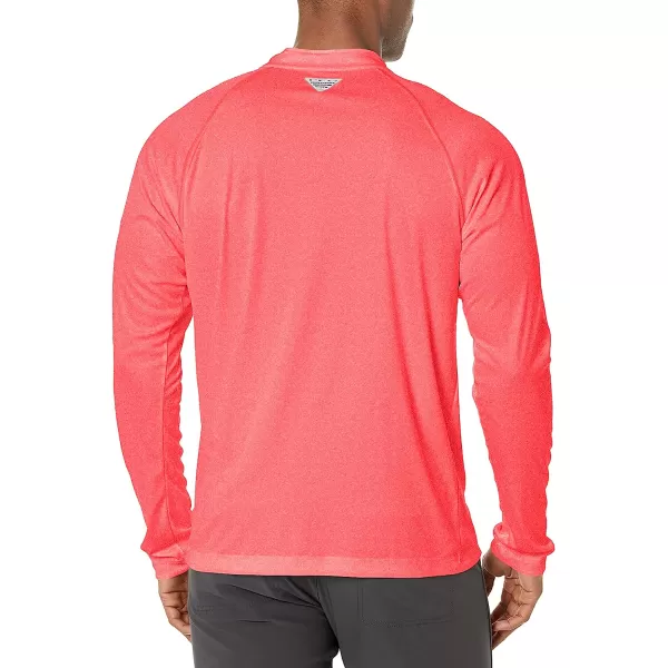 imageColumbia Mens Terminal Tackle Heather 14 ZipRed Hibiscus HeatherWhite Logo