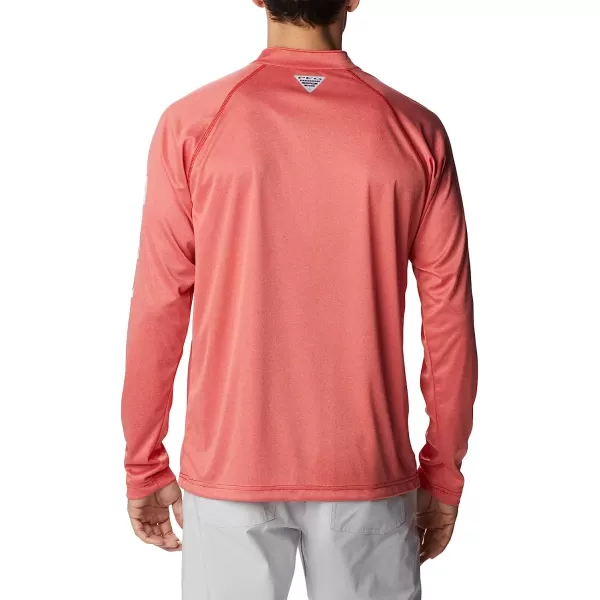 imageColumbia Mens Terminal Tackle Heather 14 ZipRed Spark HeatherWhite Logo