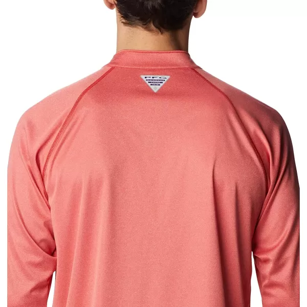 imageColumbia Mens Terminal Tackle Heather 14 ZipRed Spark HeatherWhite Logo