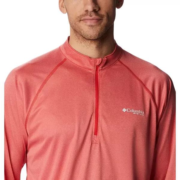 imageColumbia Mens Terminal Tackle Heather 14 ZipRed Spark HeatherWhite Logo