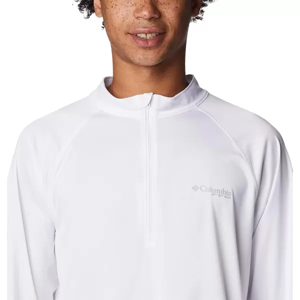 imageColumbia Mens Terminal Tackle Heather 14 ZipWhite HeatherCool Grey Logo