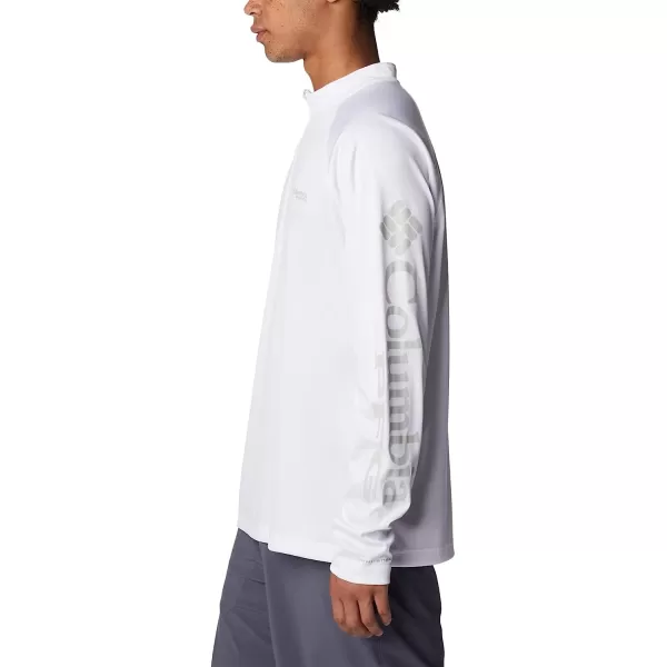 imageColumbia Mens Terminal Tackle Heather 14 ZipWhite HeatherCool Grey Logo