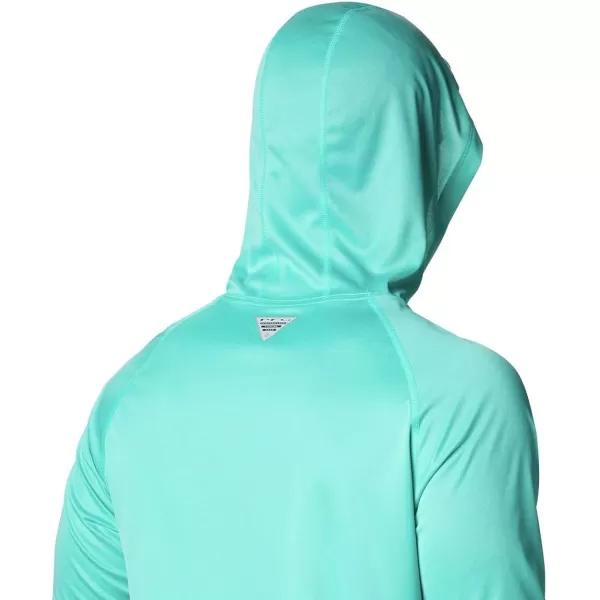 imageColumbia Mens Terminal Tackle Heather HoodieBright Aqua HeatherSalmon Logo
