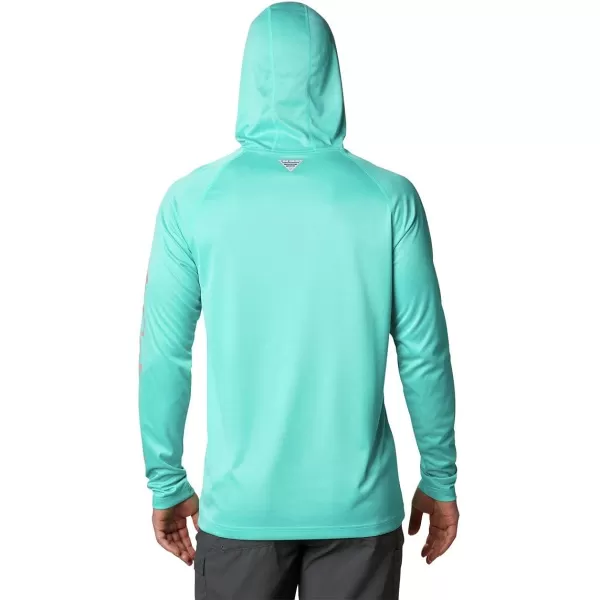 imageColumbia Mens Terminal Tackle Heather HoodieBright Aqua HeatherSalmon Logo