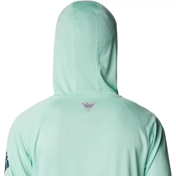 imageColumbia Mens Terminal Tackle Heather HoodieMint Cay HeatherCollegiate Navy Logo