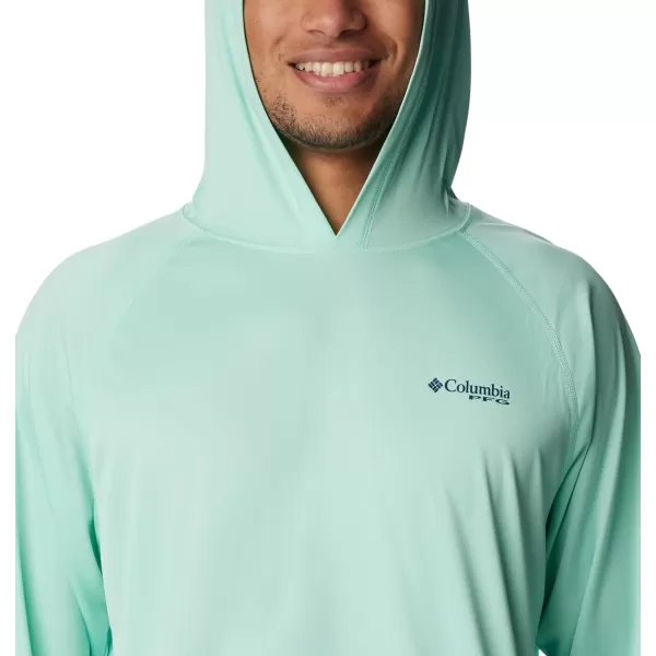 imageColumbia Mens Terminal Tackle Heather HoodieMint Cay HeatherCollegiate Navy Logo