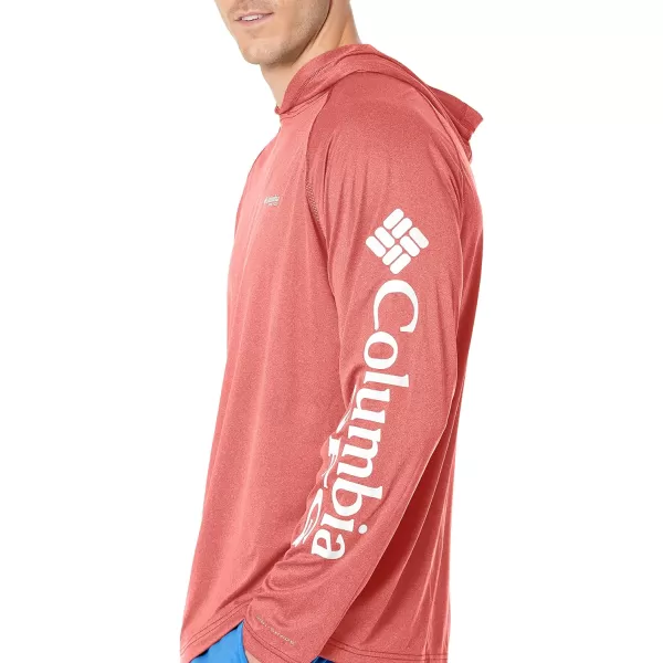 imageColumbia Mens Terminal Tackle Heather HoodieRed Hibiscus HeatherWhite Logo