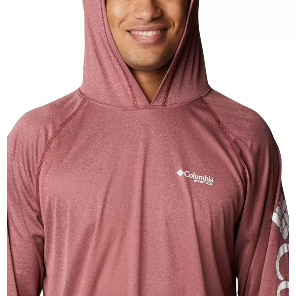 imageColumbia Mens Terminal Tackle Heather HoodieRed Jasper HeatherWhite Logo