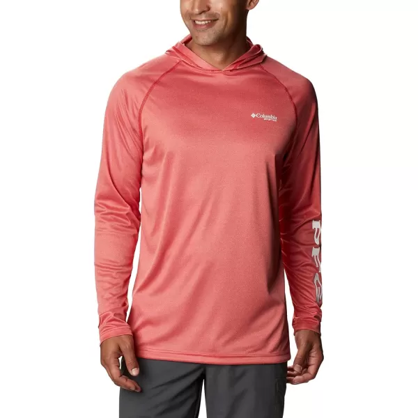 imageColumbia Mens Terminal Tackle Heather HoodieRed Spark HeatherWhite Logo