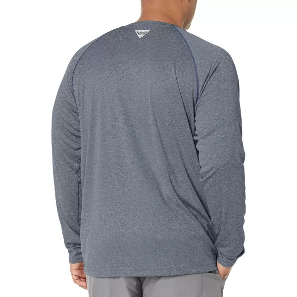 imageColumbia Mens Terminal Tackle Heather Long Sleeve ShirtCarbon HeatherRed Spark Logo