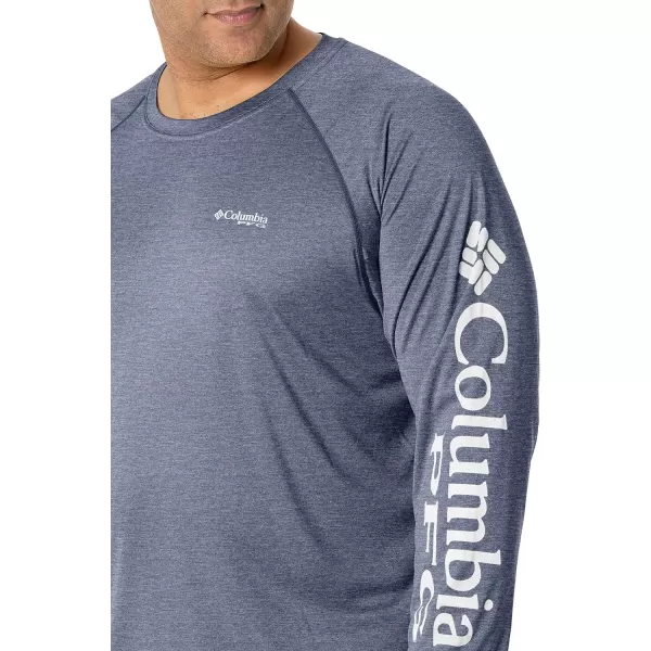 imageColumbia Mens Terminal Tackle Heather Long Sleeve ShirtCollegiate Navy HeatherWhite Logo